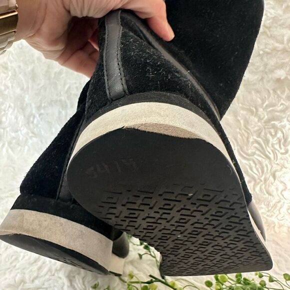 Tory Burch Black Suede Shearling Lined Mid Calf Snow Winter Boots‎ size 6.5 - Picture 12 of 12